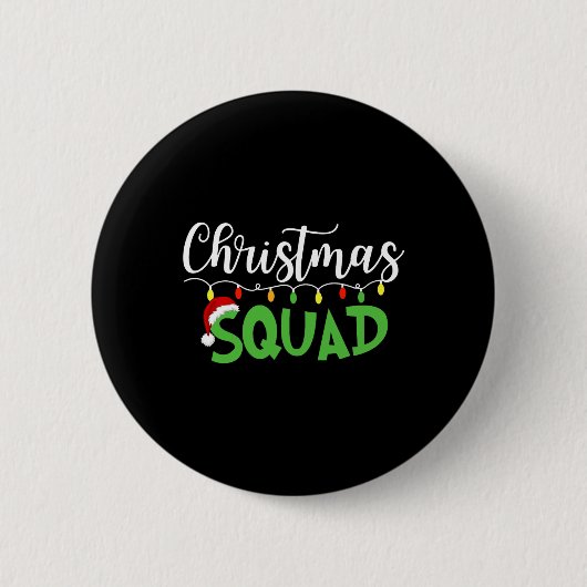 Weihnachts-Squad Fun Xmas Tree Familie Matching Pa Button (Vorderseite)