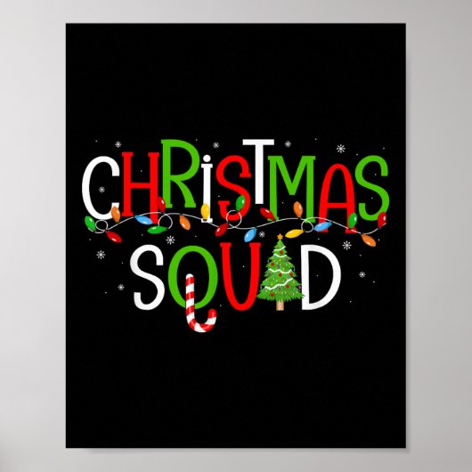 Weihnachts-Squad Matching Family Group Santa Elf S Poster (Vorne)