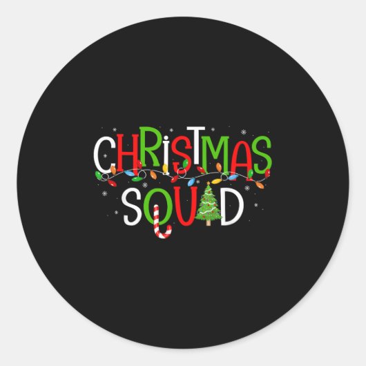 Weihnachts-Squad Matching Family Group Santa Elf S Runder Aufkleber (Vorderseite)