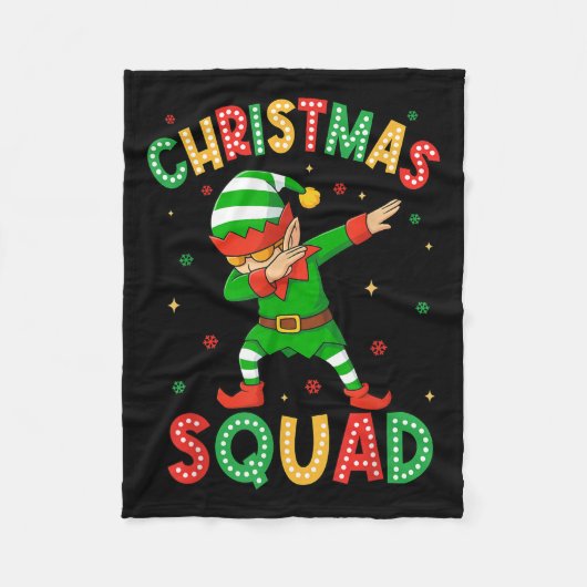 Weihnachts-Squad Santa Elf Familie Matching Fleecedecke (Vorderseite)