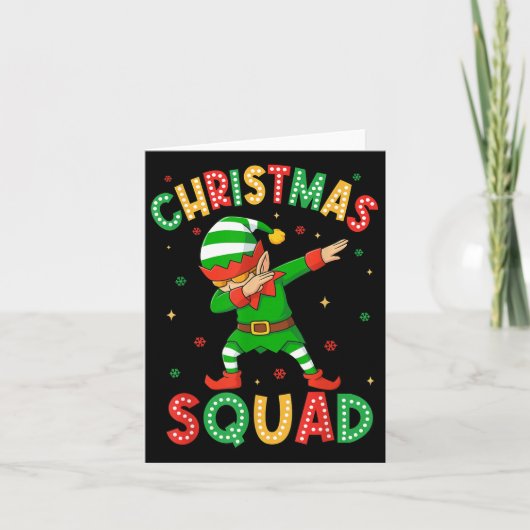 Weihnachts-Squad Santa Elf Familie Matching Karte (Vorderseite)