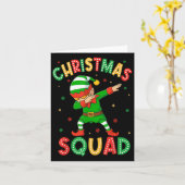 Weihnachts-Squad Santa Elf Familie Matching Karte (Gelbe Blume)