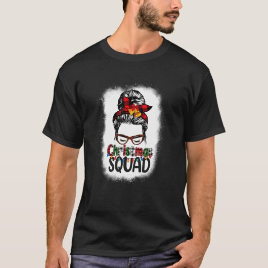 Weihnachts-Squad Xmas Tree Light Red Kariert Messy T-Shirt (Vorderseite)