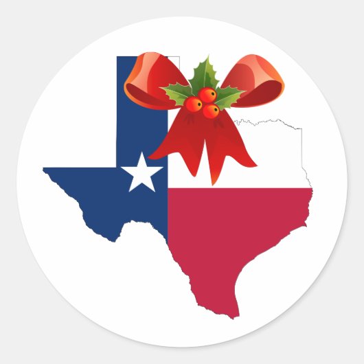 Weihnachts-Staat Texas Flag Siegel Stickers (Vorderseite)