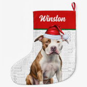 Weihnachts-Staffordshire Name Woof Background Großer Weihnachtsstrumpf (Rückseite)