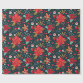 Weihnachts-Star-Blume, Mistletoe und Wintergreen Geschenkpapier (Flach)