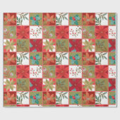 Weihnachts-Star-Blume-Quilt Geschenkpapier (Flach)