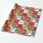 Weihnachts-Star-Blume-Quilt Geschenkpapier (Ungerollt)