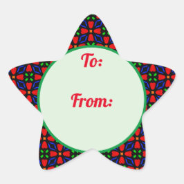 Weihnachts-Star-Border-Geschenksticker Stern-Aufkleber