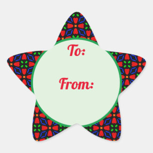 Weihnachts-Star-Border-Geschenksticker Stern-Aufkleber