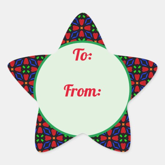 Weihnachts-Star-Border-Geschenksticker Stern-Aufkleber (Vorderseite)