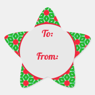 Weihnachts-Star-Border-Geschenksticker Stern-Aufkleber