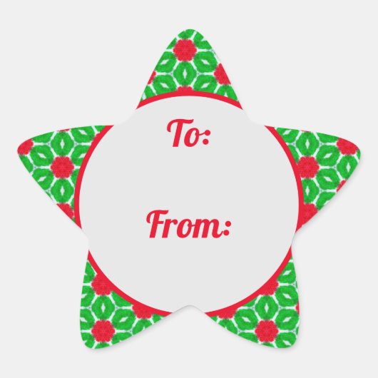 Weihnachts-Star-Border-Geschenksticker Stern-Aufkleber (Vorderseite)
