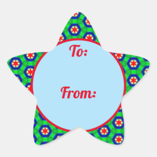 Weihnachts-Star-Border-Geschenksticker Stern-Aufkleber