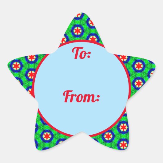 Weihnachts-Star-Border-Geschenksticker Stern-Aufkleber (Vorderseite)