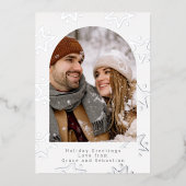 Weihnachts-Star-Foto Personalisiert Folien Feiertagskarte (Vorderseite)