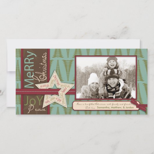 Weihnachts-Star-Fotokarte Feiertagskarte (Vorderseite)
