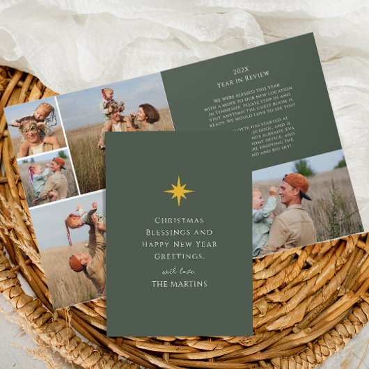 Weihnachts-Star-Jahr im Review-FotoCollage Einladung