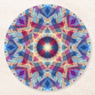 Weihnachts-Star Jolly Blue Fun Lila Bright Red Runder Pappuntersetzer