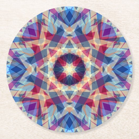 Weihnachts-Star Jolly Blue Fun Lila Bright Red Runder Pappuntersetzer (Vorderseite)