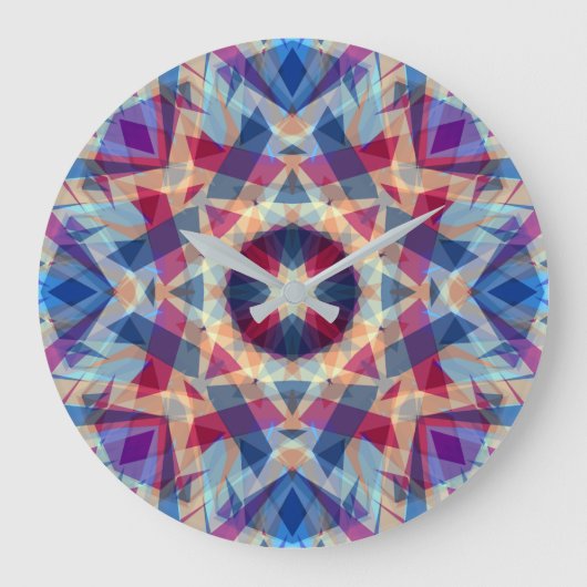 Weihnachts-Star Jolly Blue Fun Lila-hell-gelb Große Wanduhr (Vorderseite)