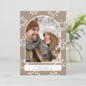 Weihnachts-Star-Pattern-Foto Personalisiert Feiertagskarte (Stehend Vorderseite)