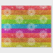 Weihnachts-Star-Regenbogen-Glitzer Gay Holiday Geschenkpapier (Flach)