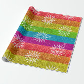Weihnachts-Star-Regenbogen-Glitzer Gay Holiday Geschenkpapier (Ungerollt)