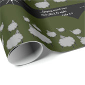 Weihnachts-Star-Schaf sah Flock Luke Zwei acht Geschenkpapier (Rolleneckpunkt)