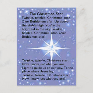 Weihnachts-Star-Song-Postkarte Feiertagspostkarte