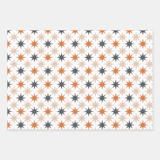 Weihnachts-Star-Urlaubsmuster Geschenkpapier Set (Vorderseite)