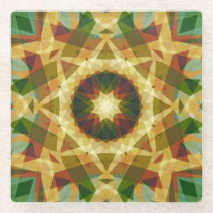 Weihnachts-Star Winter Green Fall Brown Gold Yello Glasuntersetzer