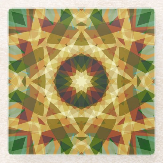 Weihnachts-Star Winter Green Fall Brown Gold Yello Glasuntersetzer (Vorderseite)