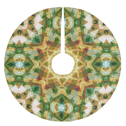 Weihnachts-Star Winter Green Fall Brown Gold Yello Polyester Weihnachtsbaumdecke (Vorderseite)