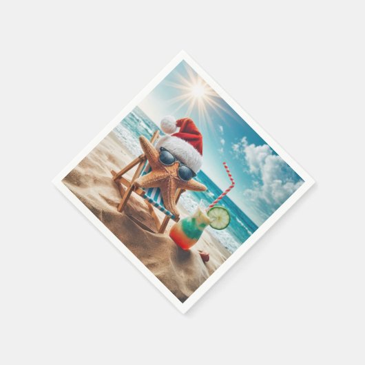 Weihnachts-Starfish mit Cocktail Serviette (Ecke)