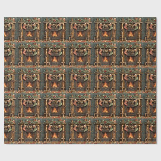 Weihnachts-Steampton Geschenkpapier (Flach)