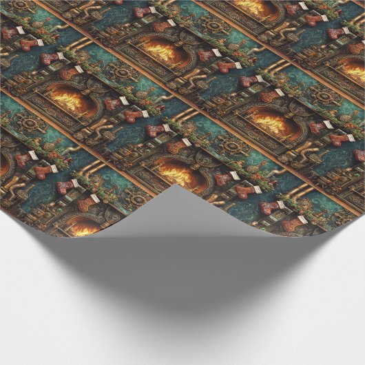 Weihnachts-Steampton Geschenkpapier (Ecke)