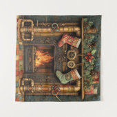 Weihnachts-Steampunk-Feuerwerk Wandteppich (Vorderseite (Horizontal))