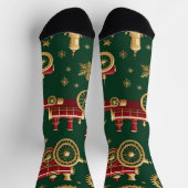 Weihnachts-Steampunk-Lokomotivensocken Socken (Oben)