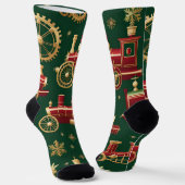 Weihnachts-Steampunk-Lokomotivensocken Socken (Gewinkelt)