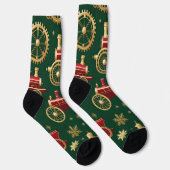 Weihnachts-Steampunk-Lokomotivensocken Socken (Rechts)