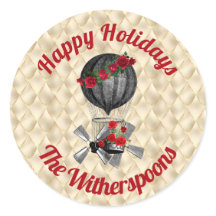 Weihnachts-Steampunk-Luftschiff auf Creme