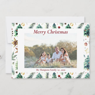 Weihnachts-Stechpalme Botanisches Grünzeug Foto We Feiertagskarte
