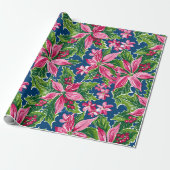 Weihnachts-Stechpalme und Blumenmuster Geschenkpapier (Ungerollt)