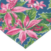 Weihnachts-Stechpalme und Blumenmuster  Tischdecke (Schrägansicht)