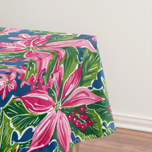 Weihnachts-Stechpalme und Blumenmuster  Tischdecke (Beispiel)