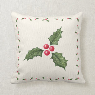 Weihnachts-Stechpalmen-Beeren-Kissen Kissen