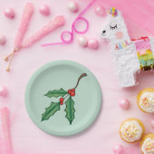 Weihnachts-Stechpalmen-Beeren-Papierteller Pappteller (Party)