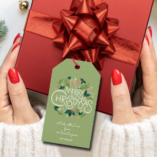 Weihnachts-Stechpalmen-Beeren-selbstgemachte-Leben Geschenkanhänger