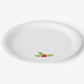 Weihnachts-Stechpalmen-Festtags-Spaß Pappteller (Schrägansicht)